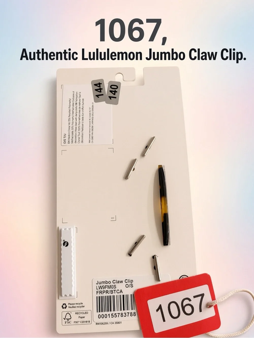 1067, lululemon athletica Jumbo Tortoiseshell Claw Hair Clip - Brown/Black